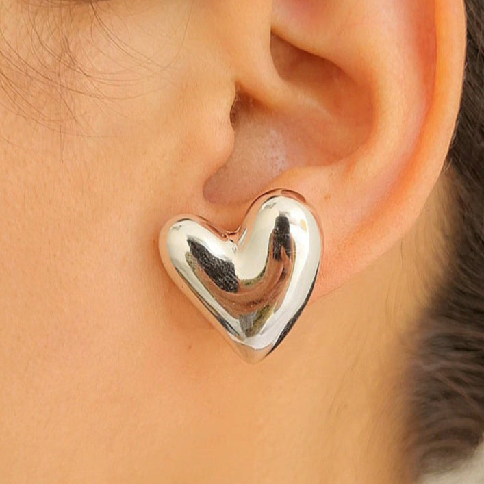 TFC Cute Heart Silver Plated Stud Earrings