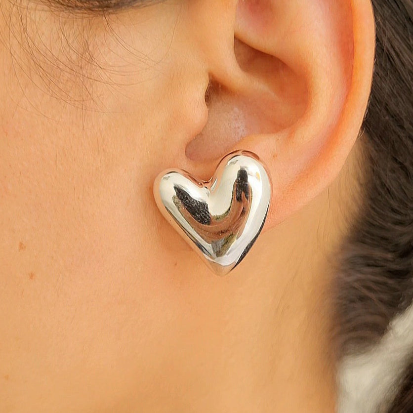 TFC Cute Heart Silver Plated Stud Earrings