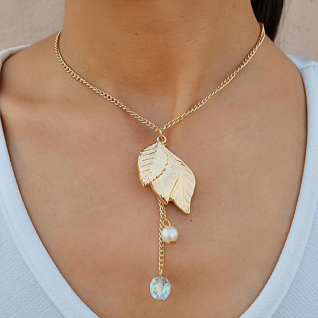 TFC Verdant Pearl Vibes Gold Plated Necklace