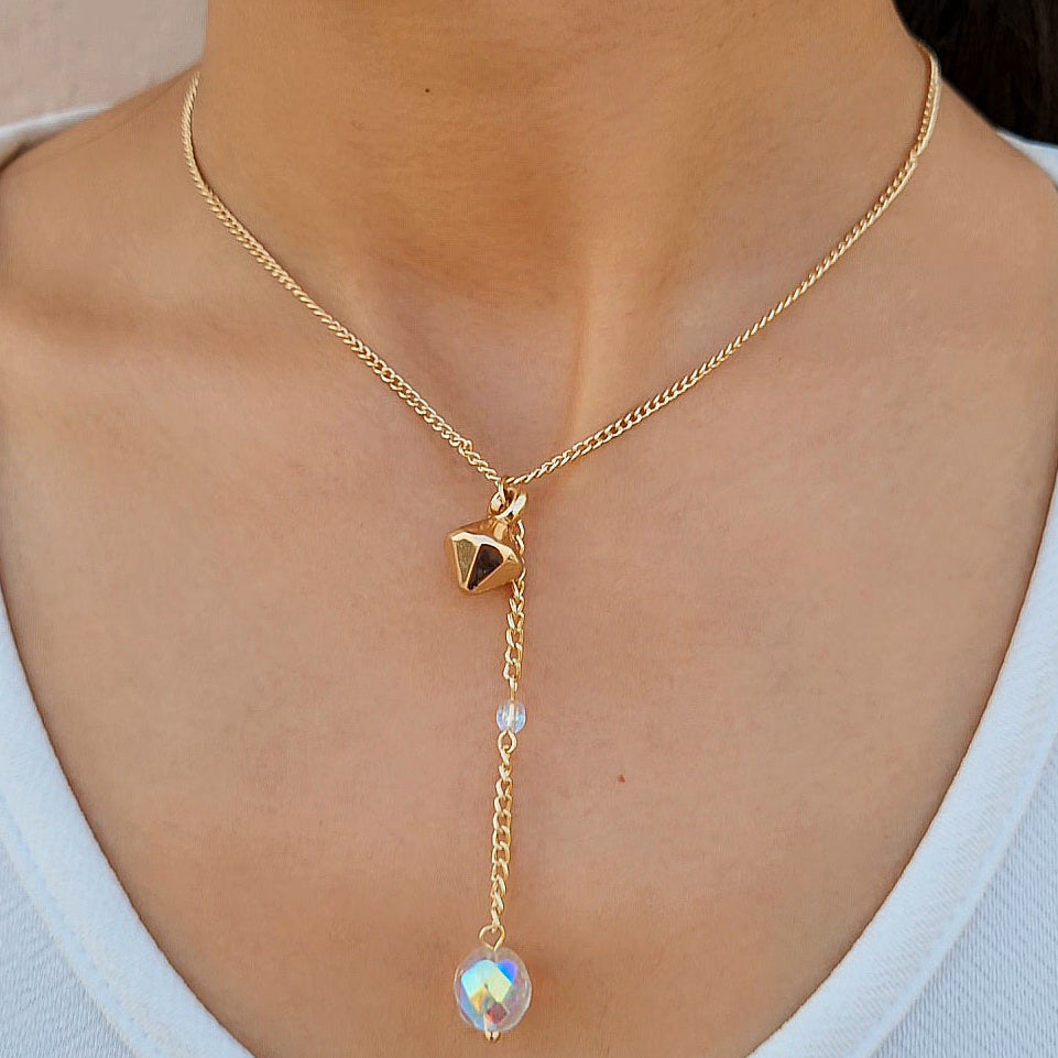 TFC Designer Bead Gold Plated Pendant Necklace