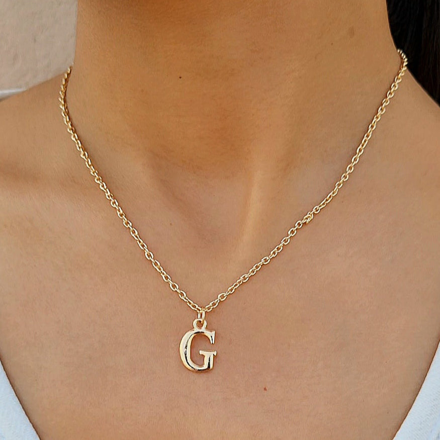 TFC Small Letter G - Gold Plated Pendant Necklace