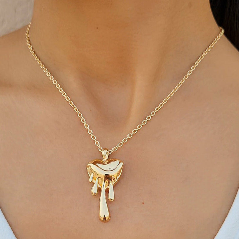 TFC Melting Heart Gold Plated Pendant Necklace