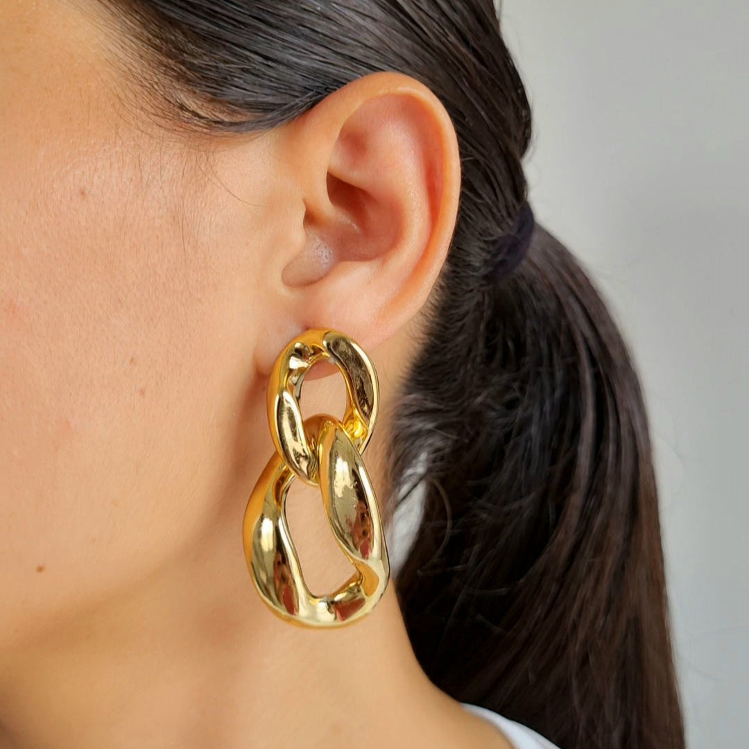 TFC Chain Style Gold Plated Earrings