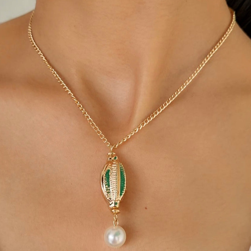 TFC TinkerBell Pearl Drop Gold Plated Pendant Necklace