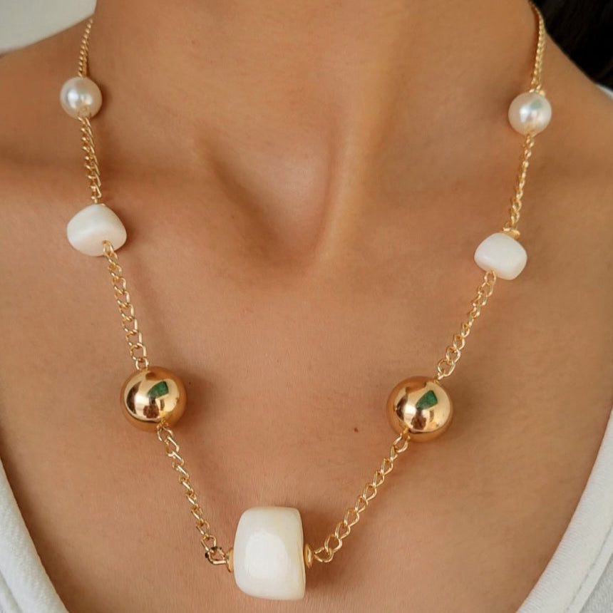 TFC Ivory Luxe Gold Plated Necklace