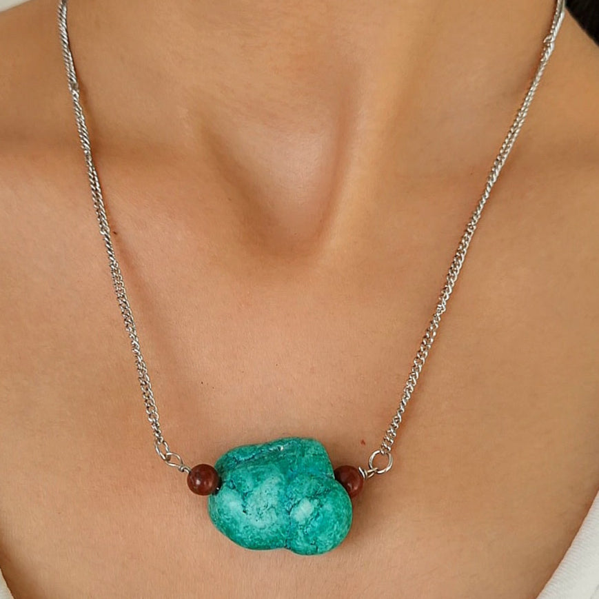 TFC Aqua Terra Silver Plated Statement Necklace