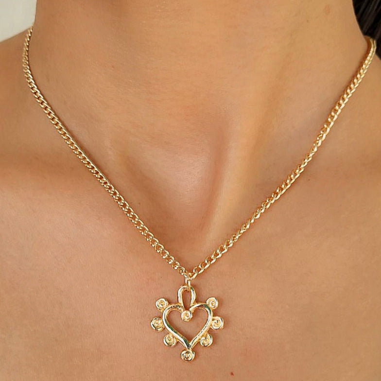 TFC Heart Sway Gold Plated Pendant Necklace