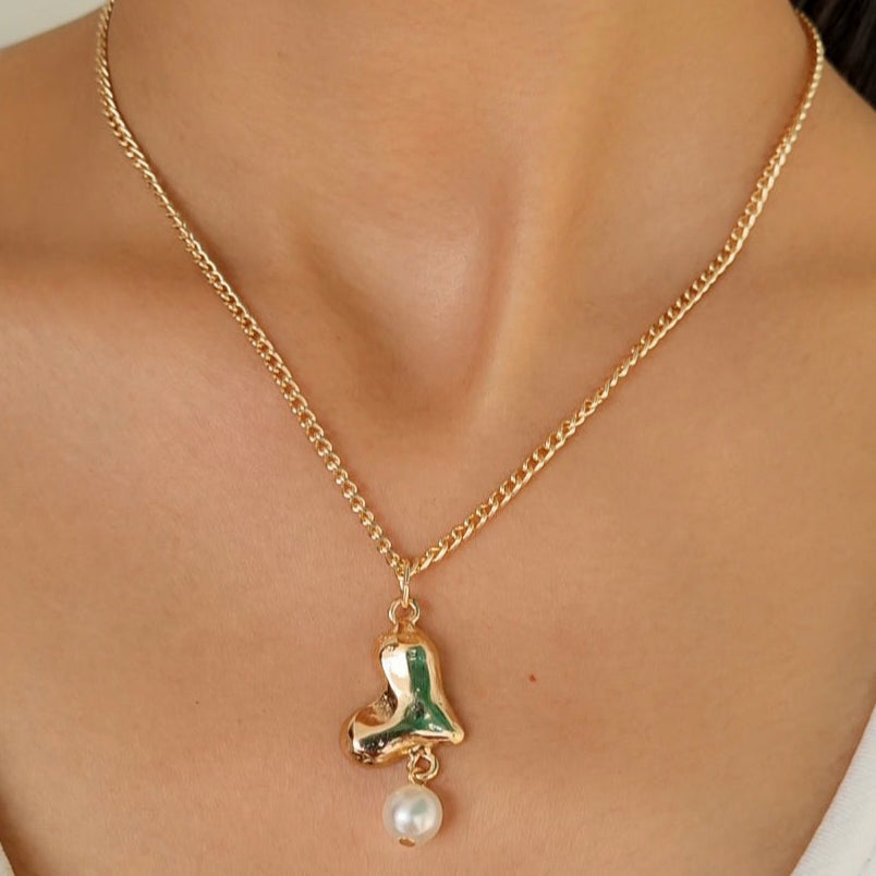 TFC Pearl Of Love Gold Plated Pendant Necklace
