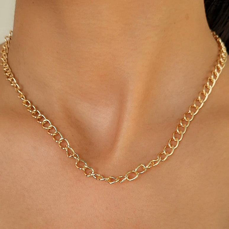 TFC Glided Links Gold Plated Chain Necklace