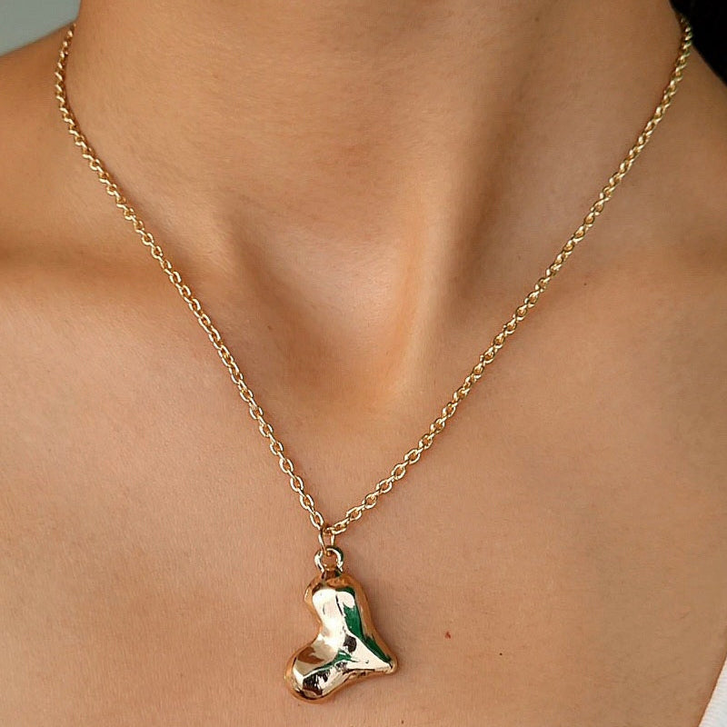 TFC Heart Drop Gold Plated Pendant Necklace