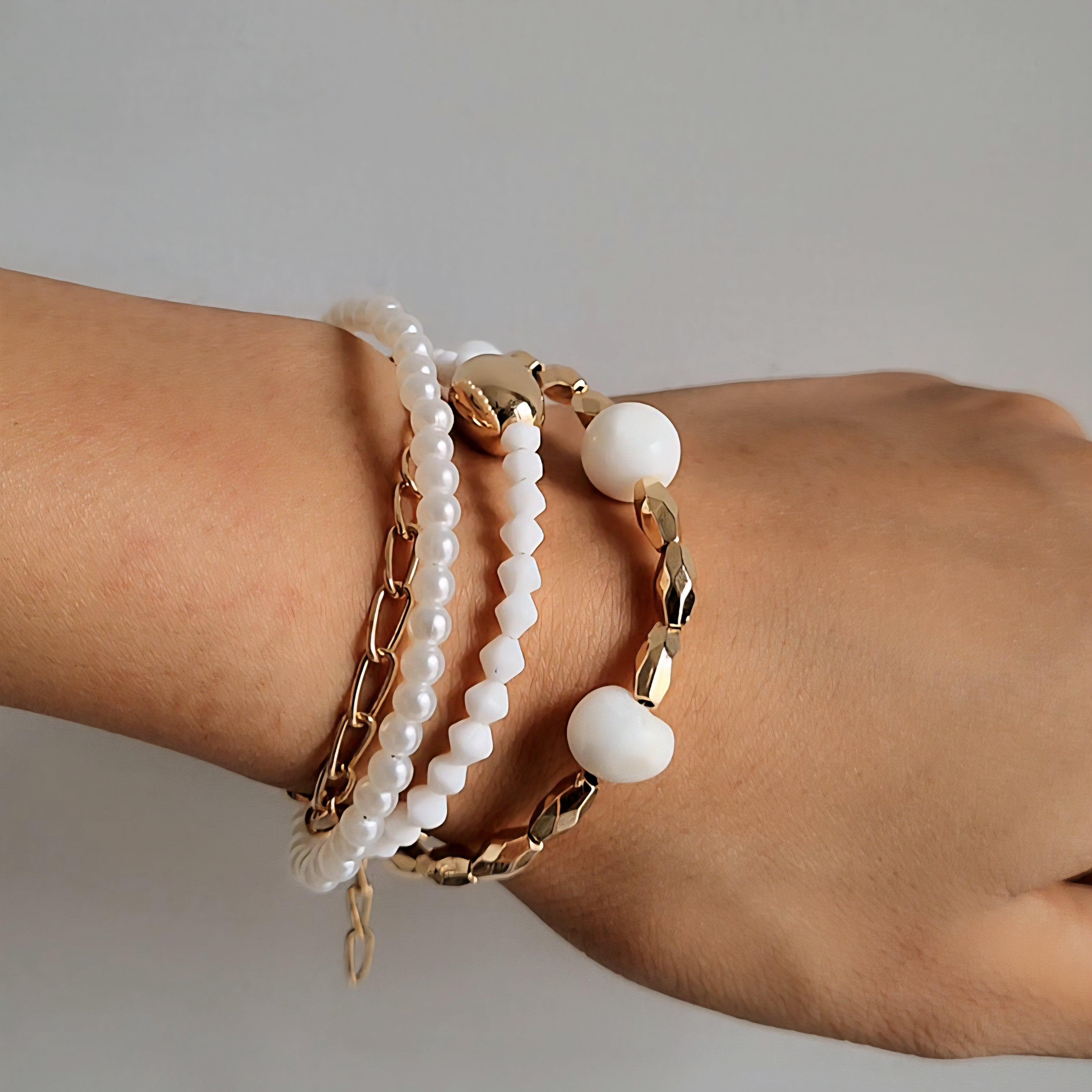TFC Snow Bead Charm Gold Plated Bracelet