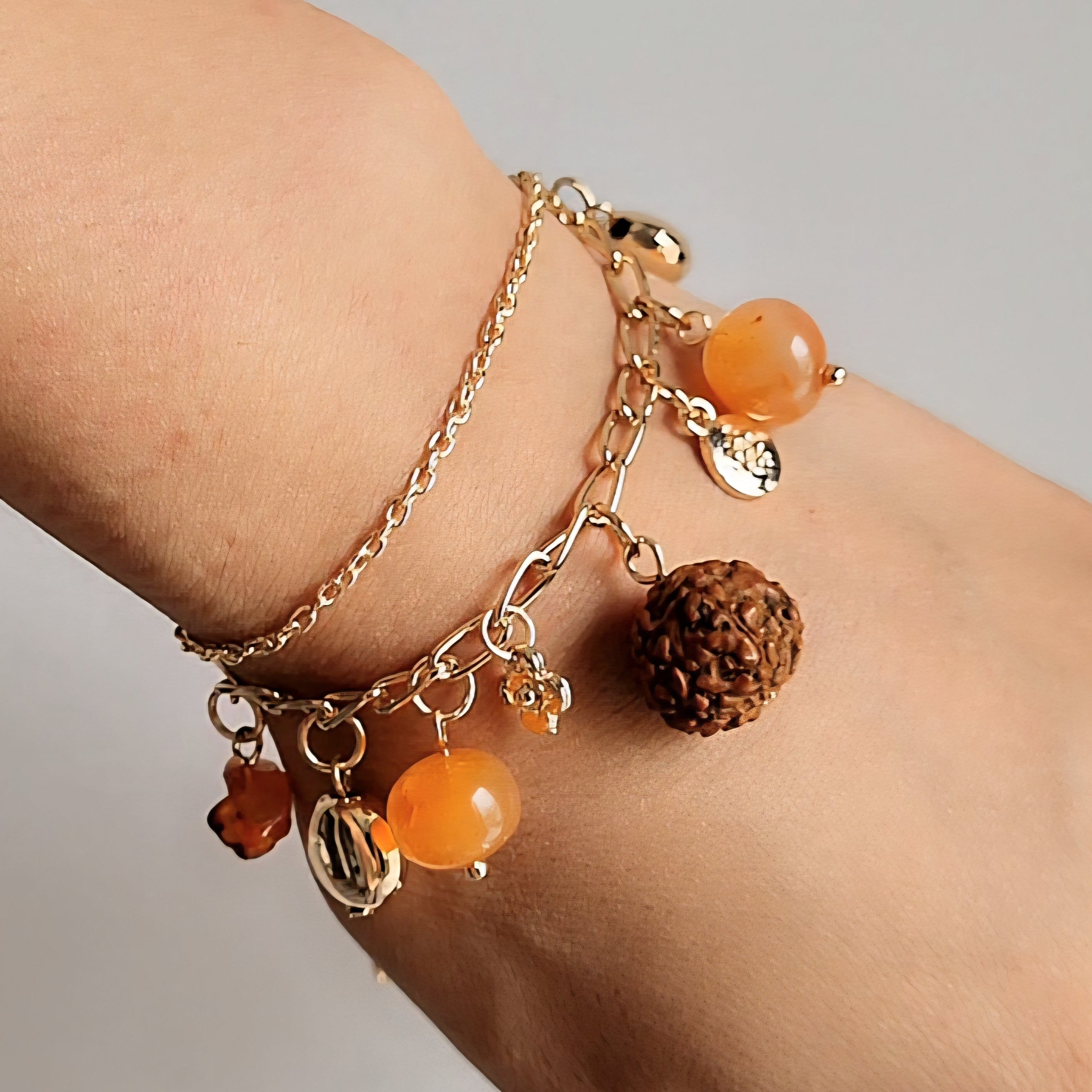 TFC Tangy Orange Charms Gold Plated Bracelet