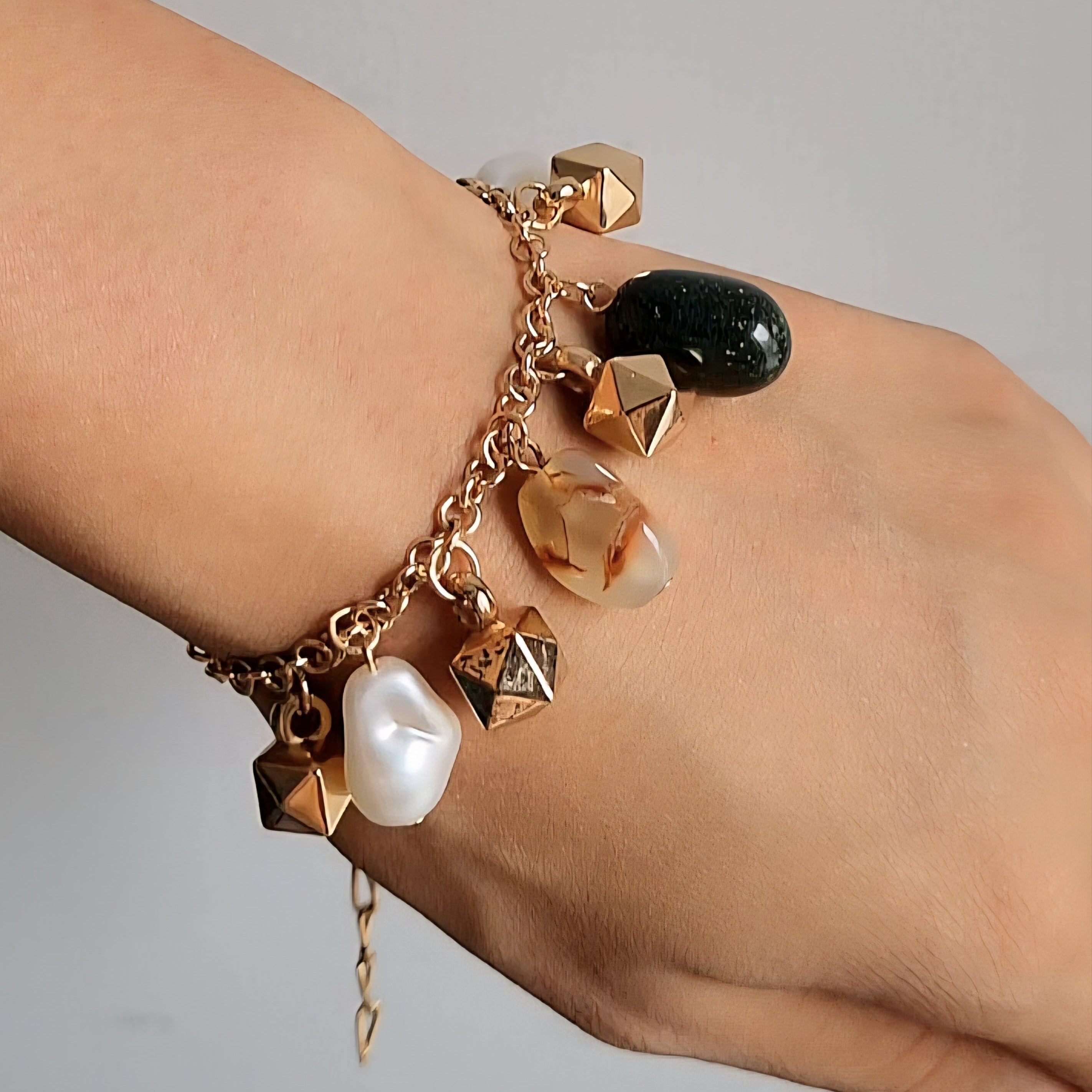 TFC MIX Color Big Charms Gold Plated Bracelet