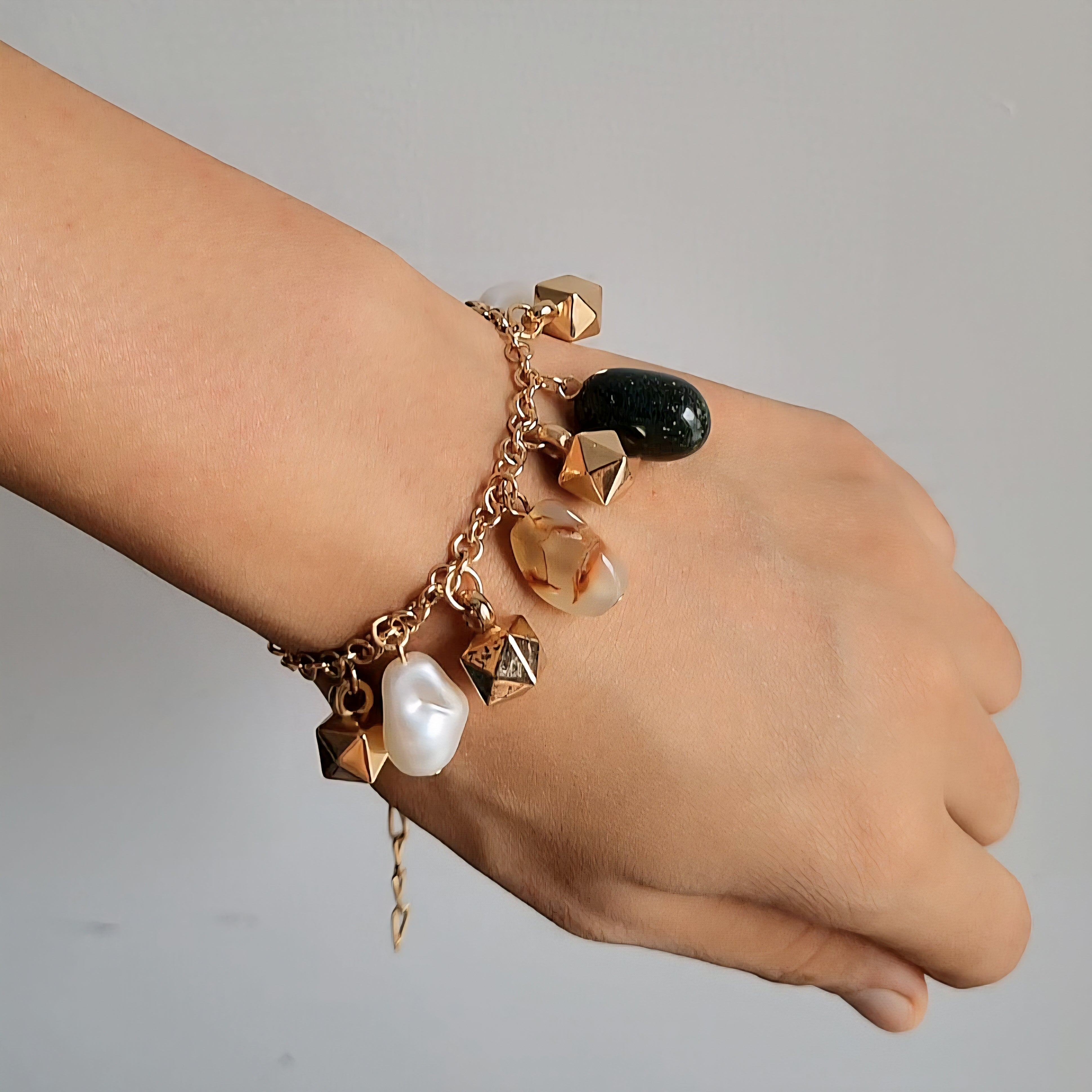TFC MIX Color Big Charms Gold Plated Bracelet