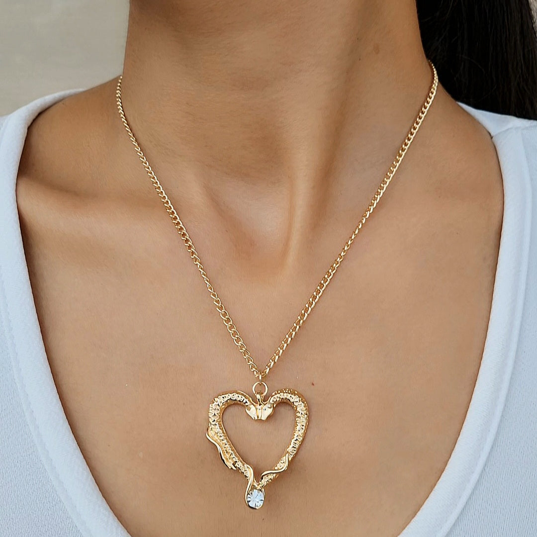 TFC Diamond Heart Gold Plated Pendant Necklace