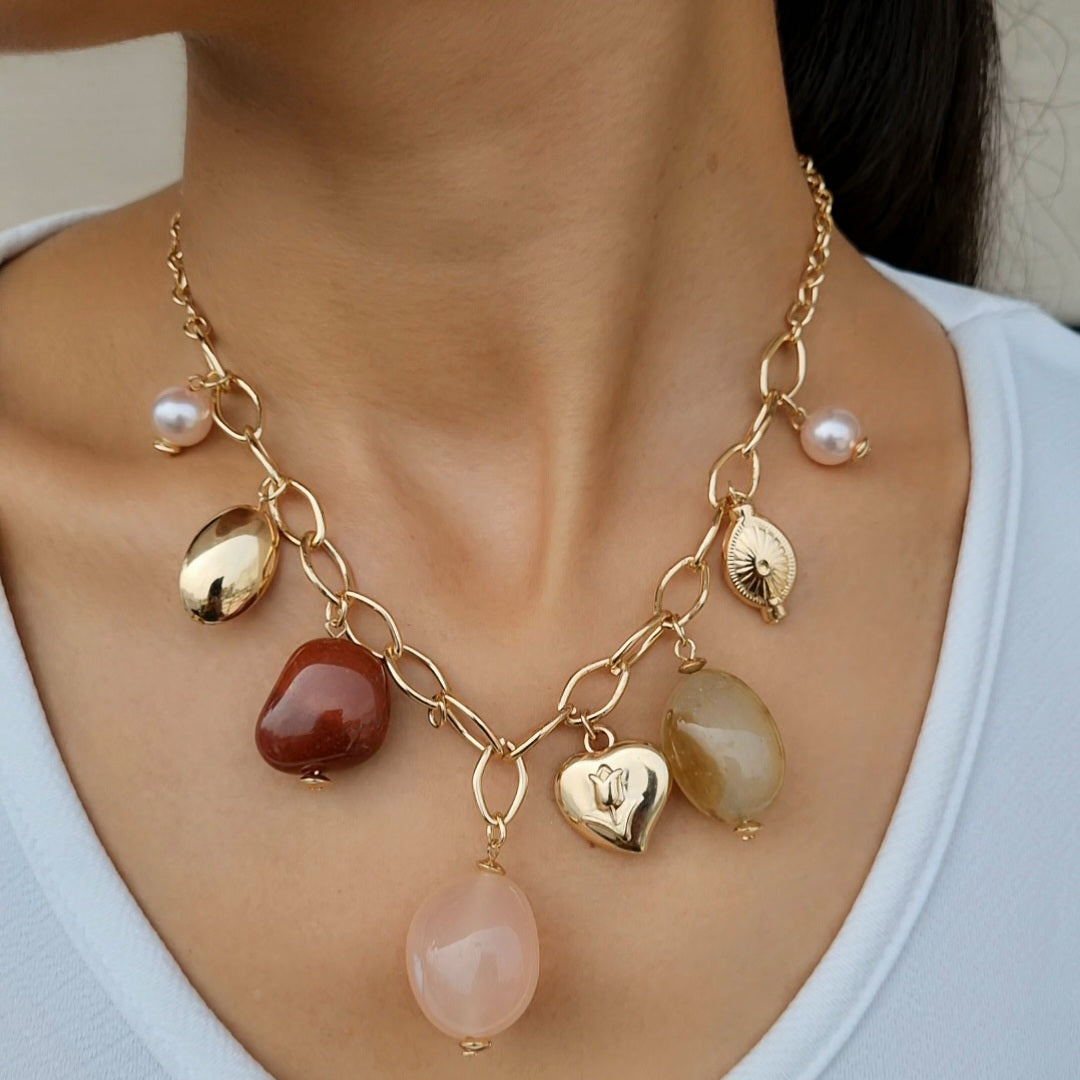 TFC Mix Charms Gold Plated Necklace