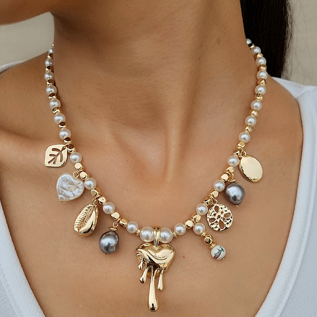 TFC Treasured Bead Charms Gold Plated Necklace