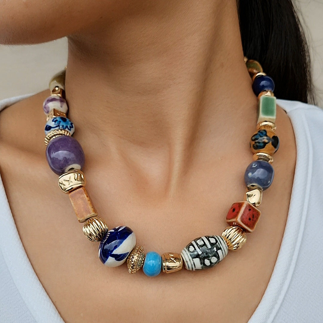TFC Magical Bead Charms Gold Plated Necklace