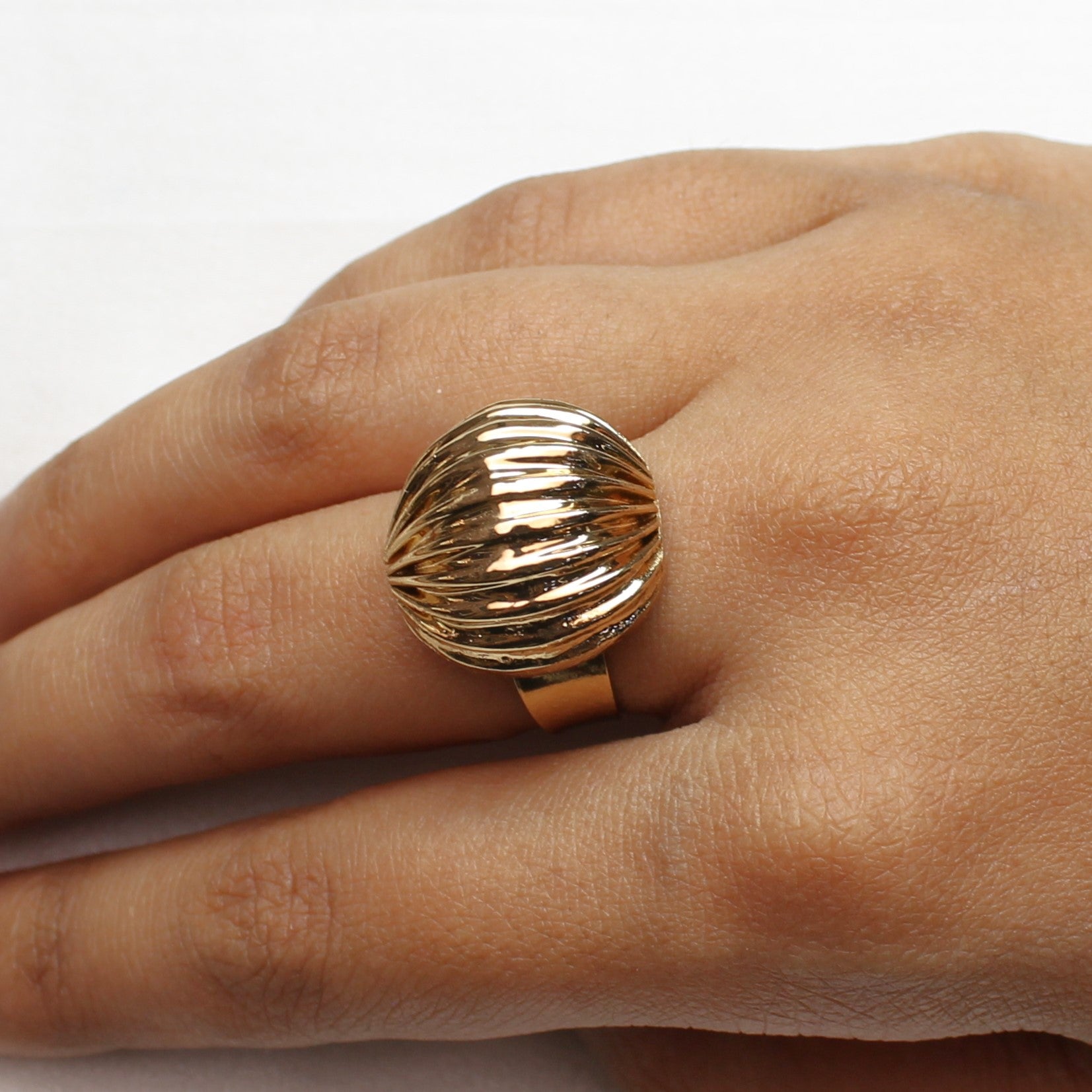TFC 24K Small Vortex Gold Plated Adjustable Ring