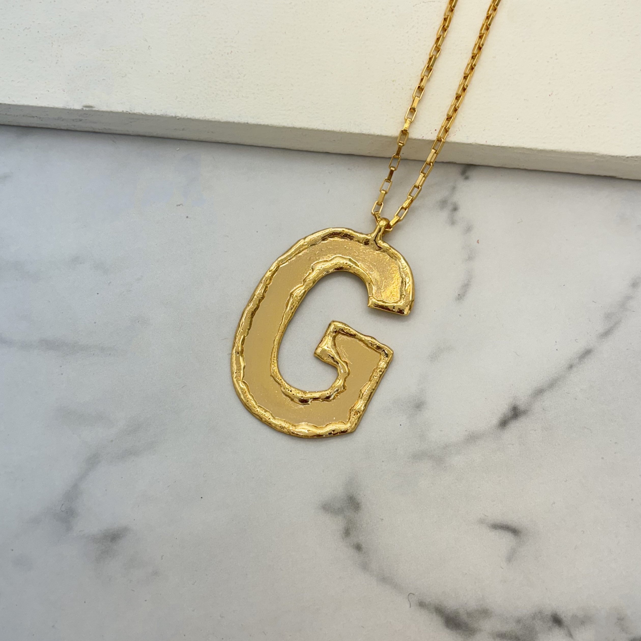 TFC Big Letter G - 24K Gold Plated Pendant Necklace