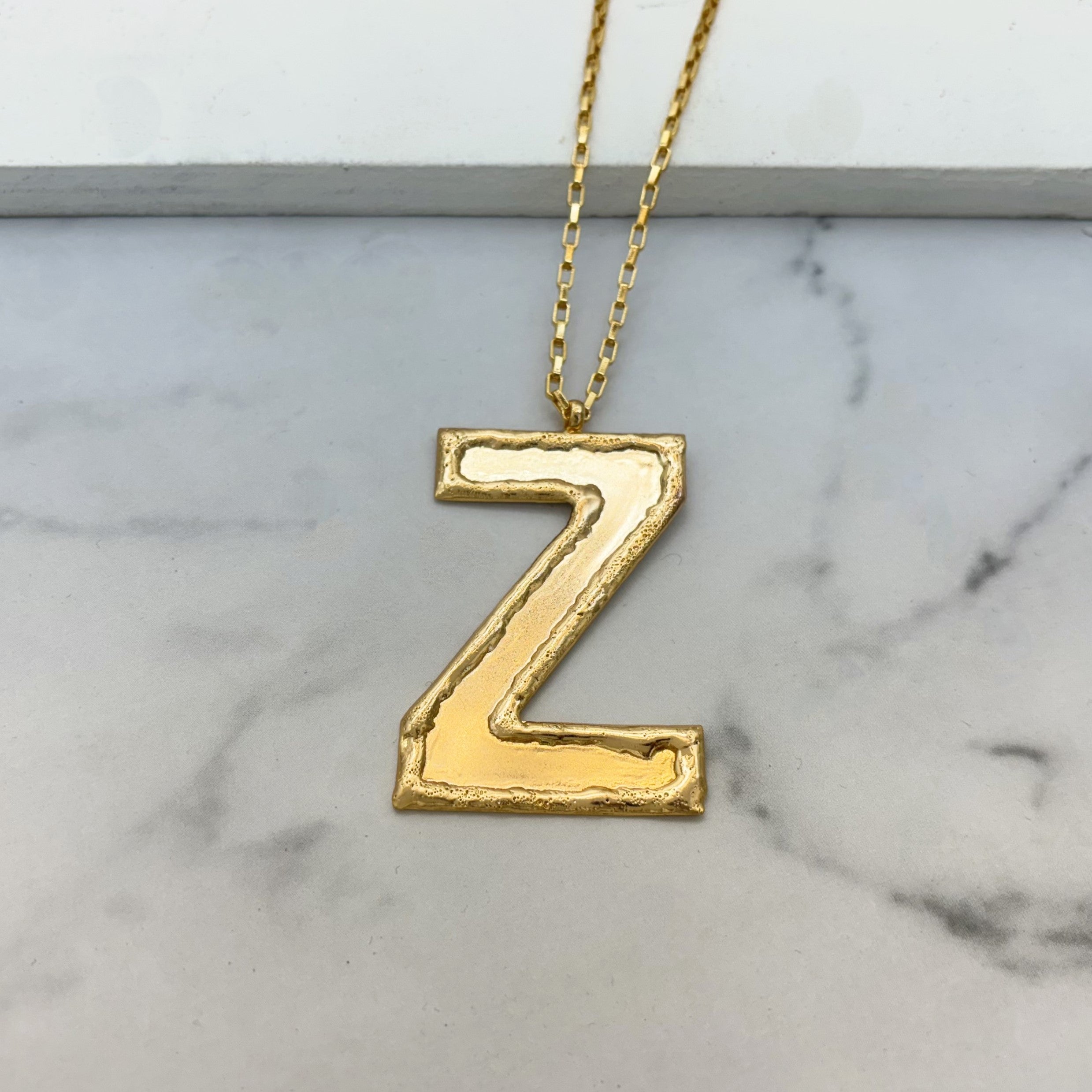 TFC Big Letter Z - 24K Gold Plated Pendant Necklace