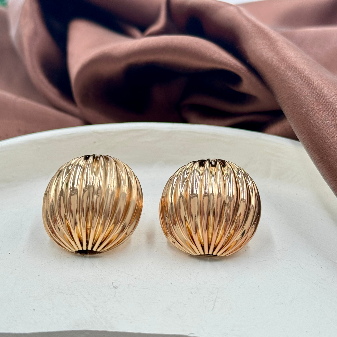 Stud Earrings Gold Plated Vortex
