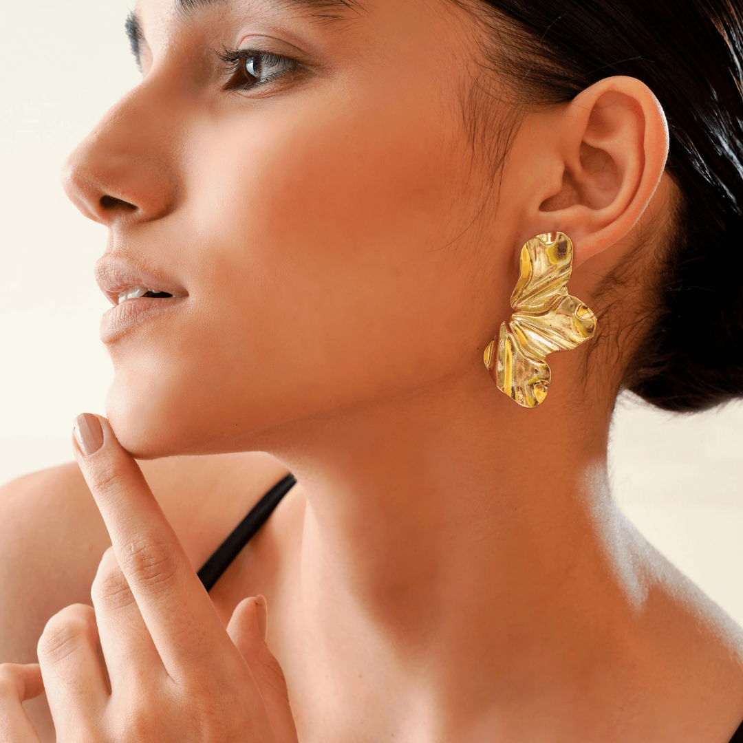 Blossom Gold Plated Stud Earrings