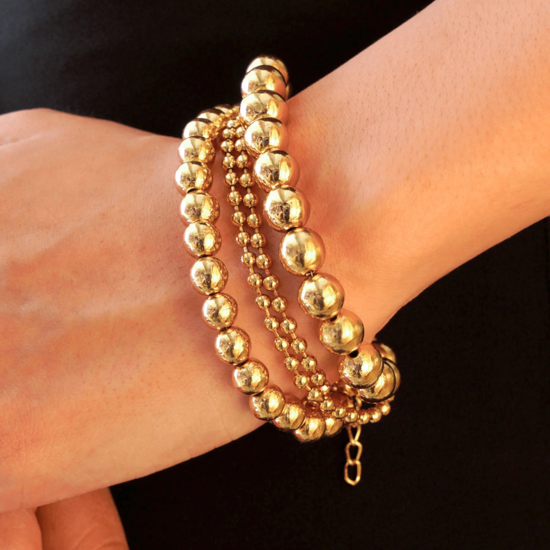 Bold Beads Gold Plated Bracelet