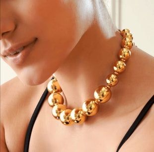 TFC Bold Beads Gold Plated Necklace