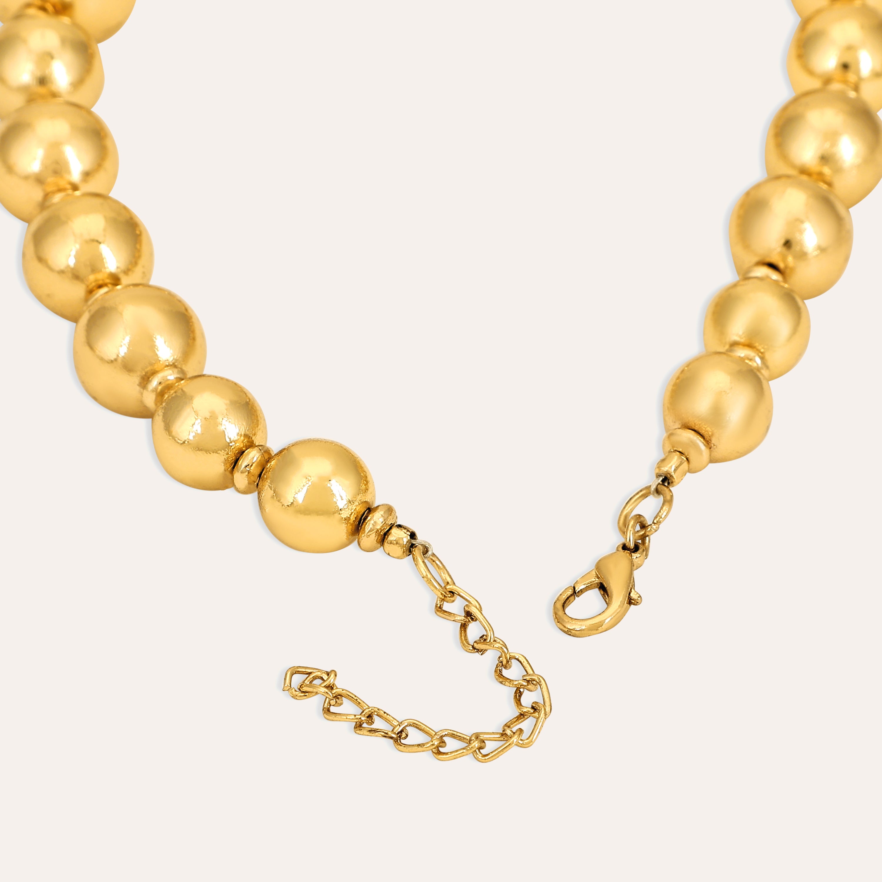 TFC Bold Beads Gold Plated Necklace-Enhance your elegance with our collection of gold-plated necklaces for women. Choose from stunning pendant necklaces, chic choker necklaces, and trendy layered necklaces. Our sleek and dainty designs are both affordable and anti-tarnish, ensuring lasting beauty. Enjoy the cheapest fashion jewellery, lightweight and stylish- only at The Fun Company