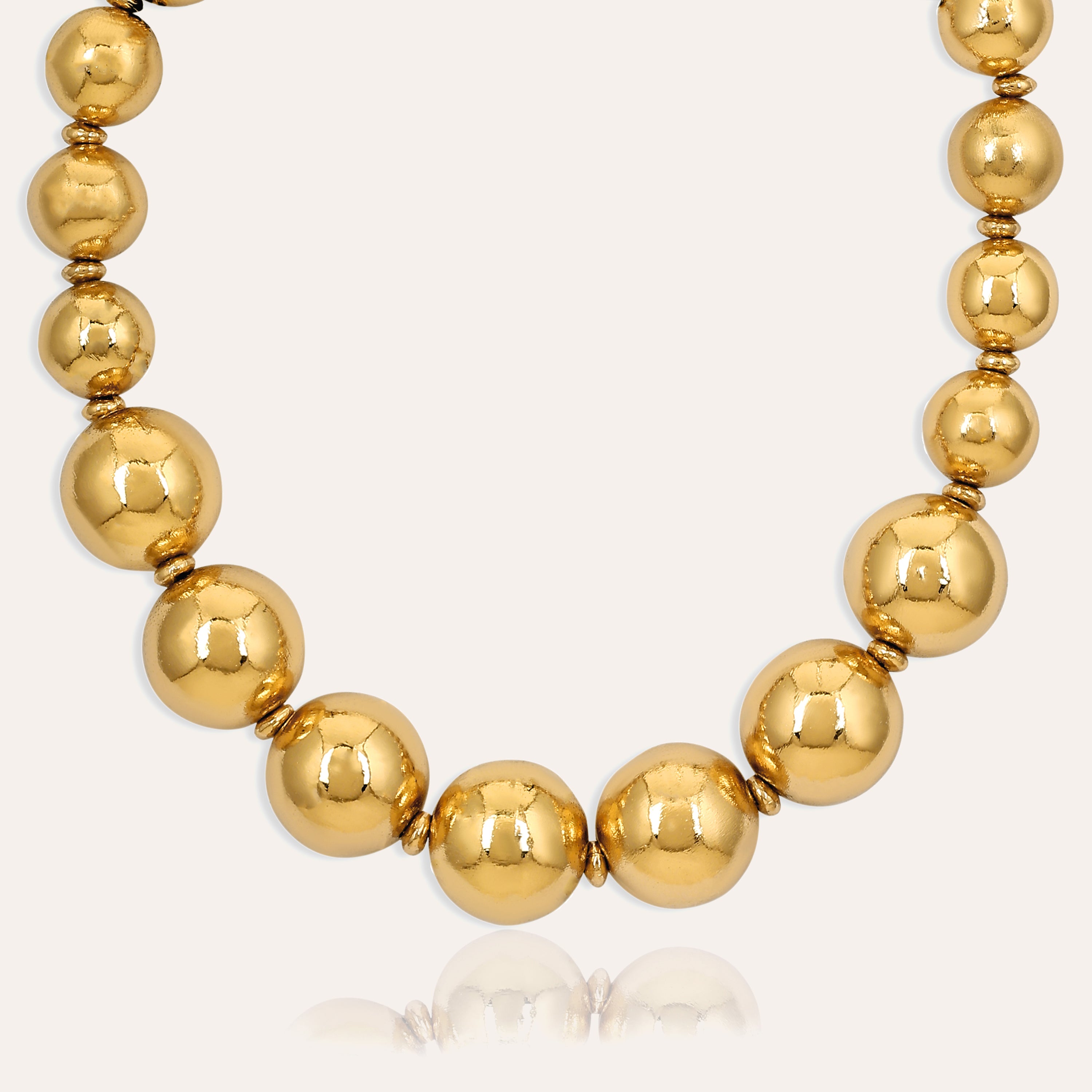 TFC Bold Beads Gold Plated Necklace-Enhance your elegance with our collection of gold-plated necklaces for women. Choose from stunning pendant necklaces, chic choker necklaces, and trendy layered necklaces. Our sleek and dainty designs are both affordable and anti-tarnish, ensuring lasting beauty. Enjoy the cheapest fashion jewellery, lightweight and stylish- only at The Fun Company