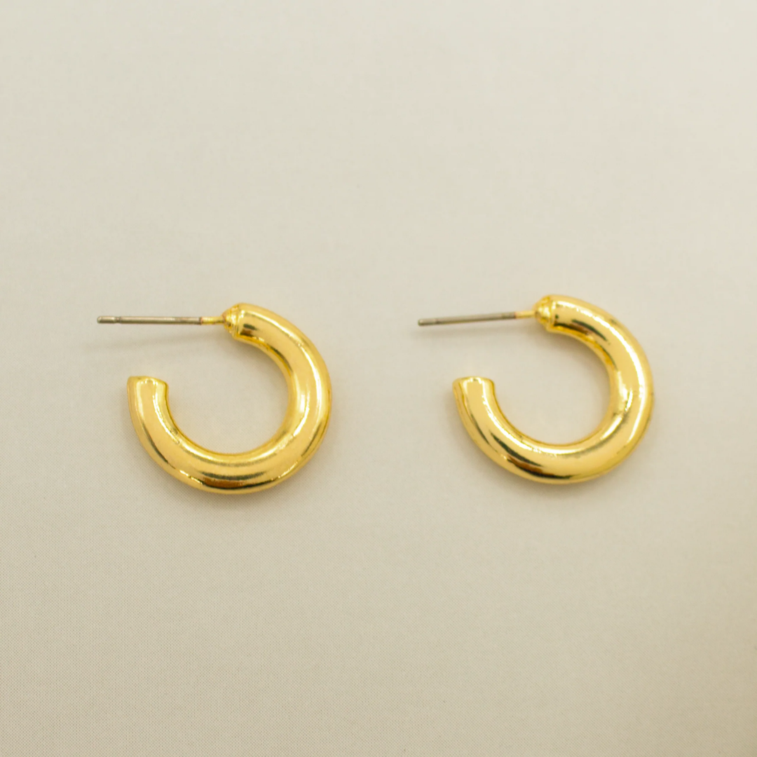 TFC Bold Gold Plated Hoop Earrings