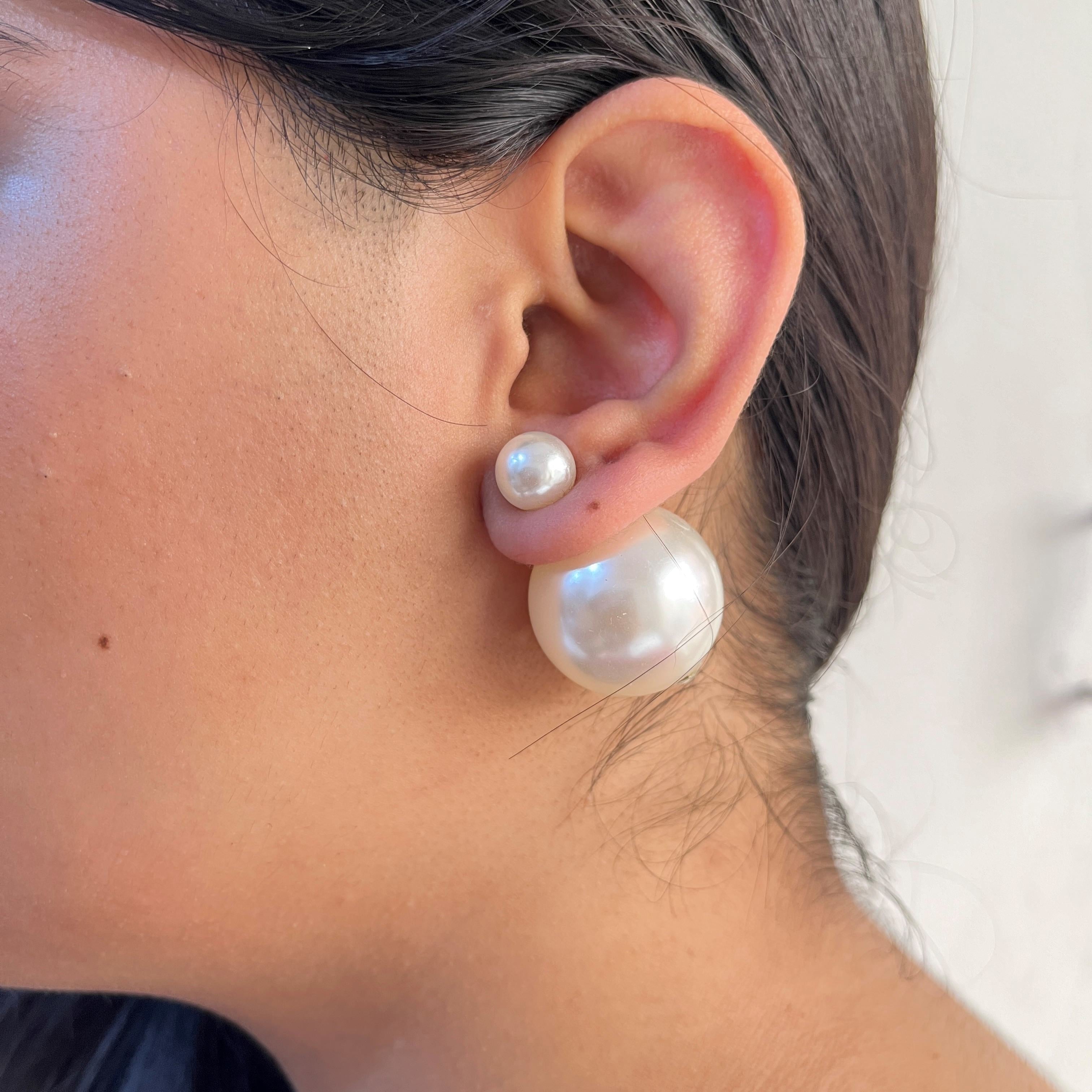 TFC Bold Pearl Multi-Way Stud Earrings