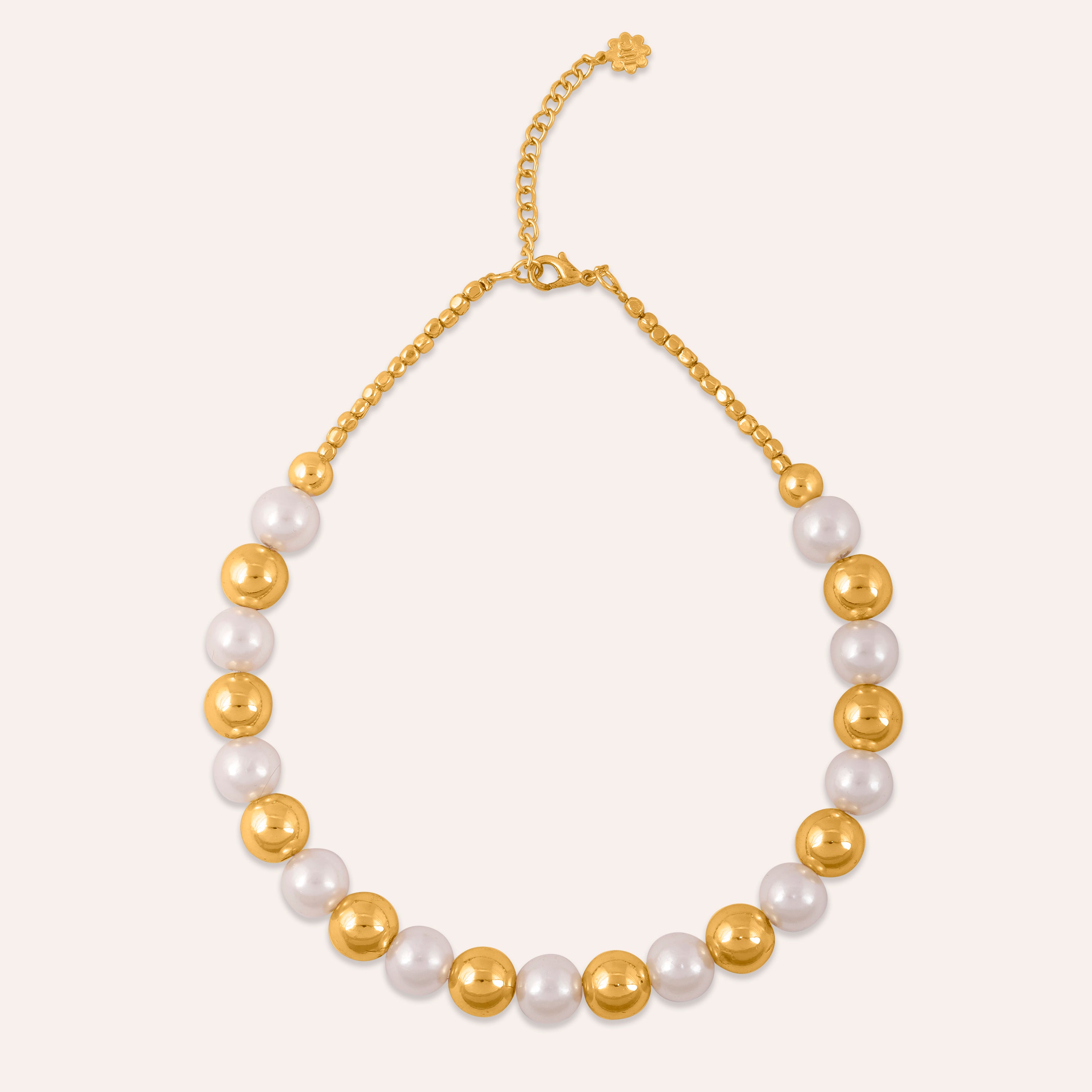 TFC Bold and Gold Pearl Beads Necklace