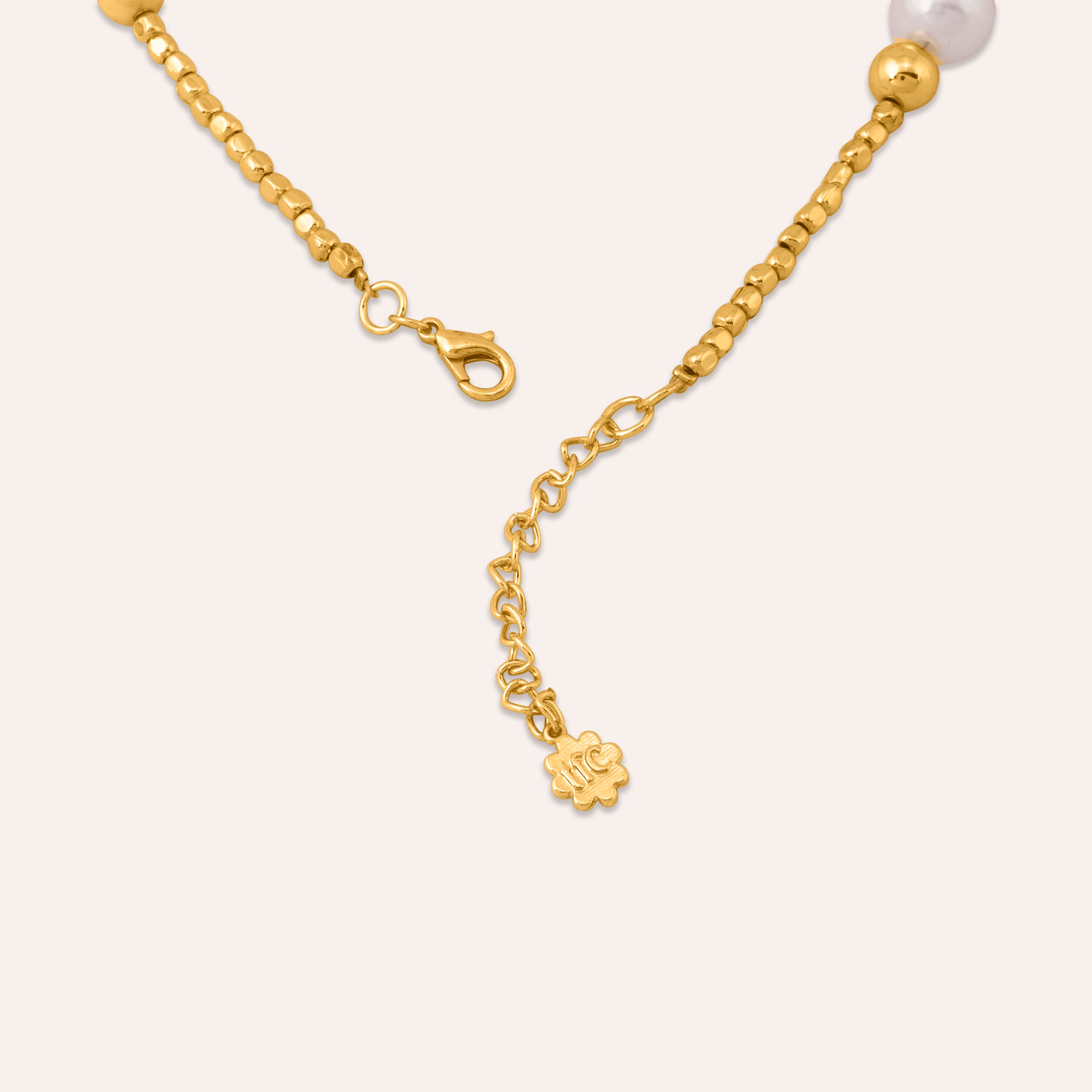 TFC Bold and Gold Pearl Beads Necklace