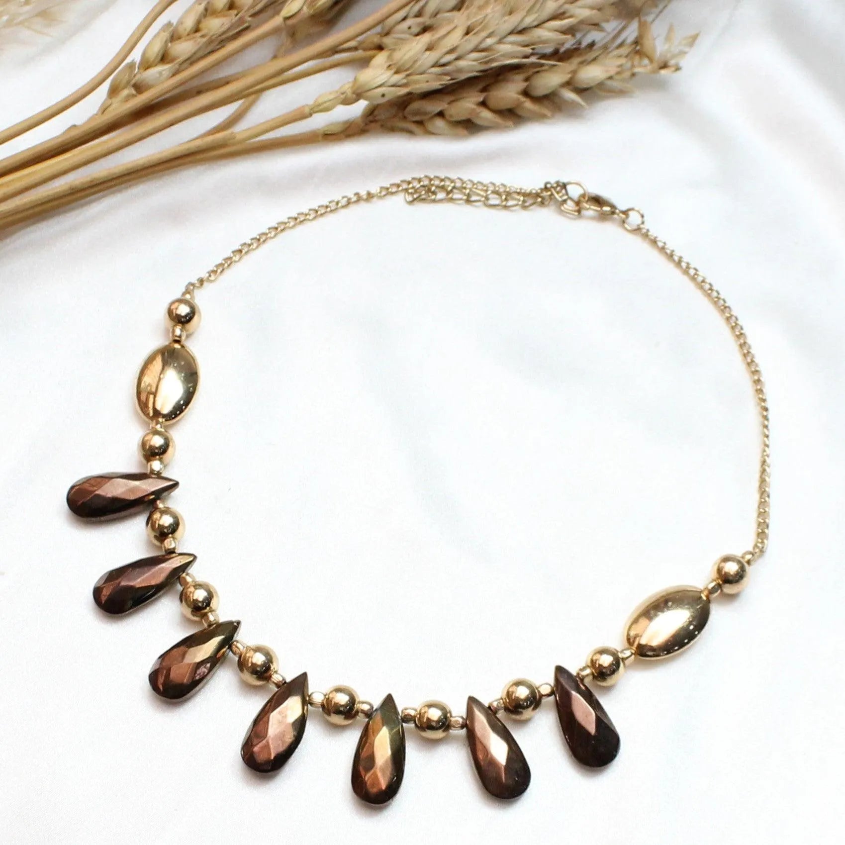 TFC Bronze Healing Crystal Gold Plated Necklace