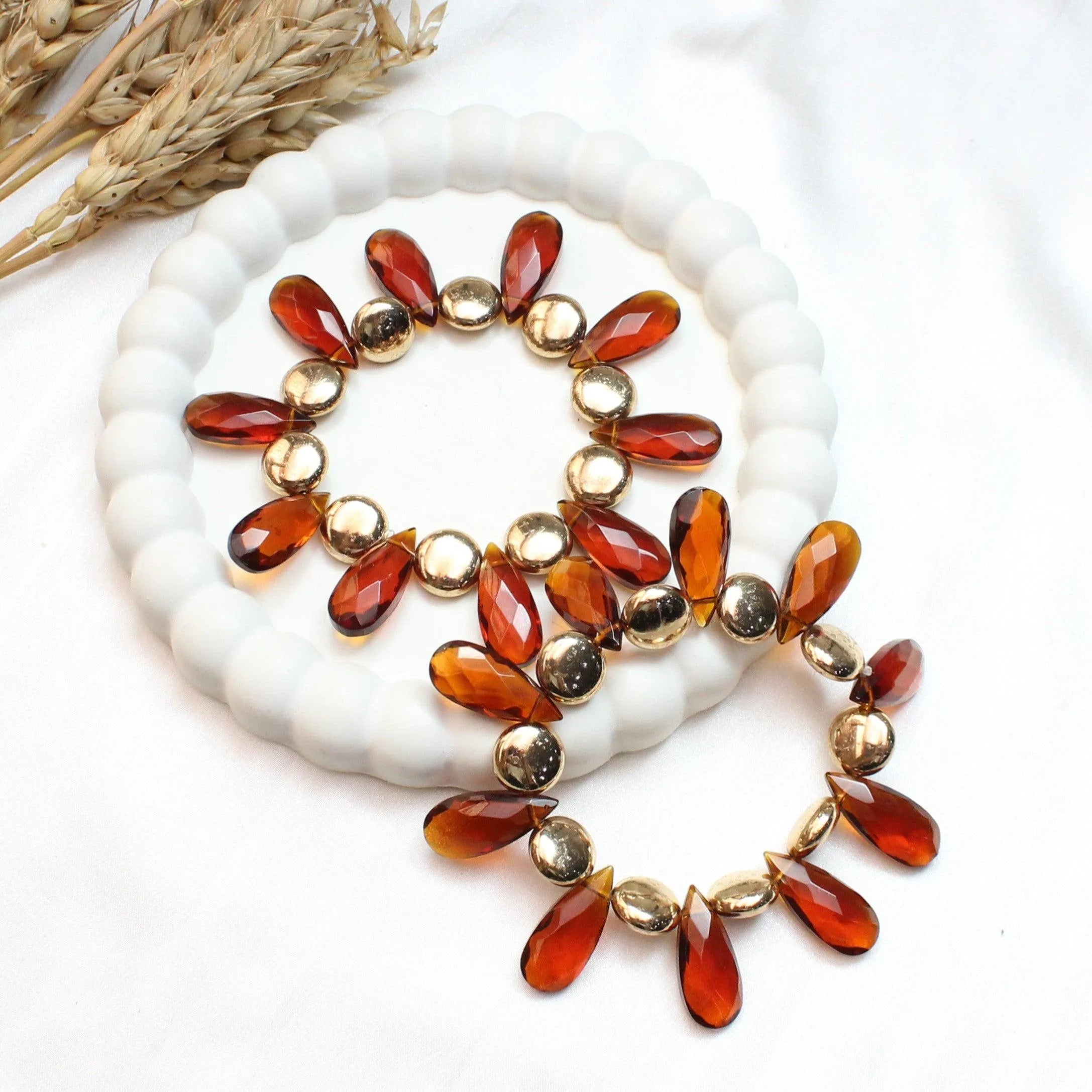 TFC Brown Healing Crystal Stacked Bracelet (set of 2)