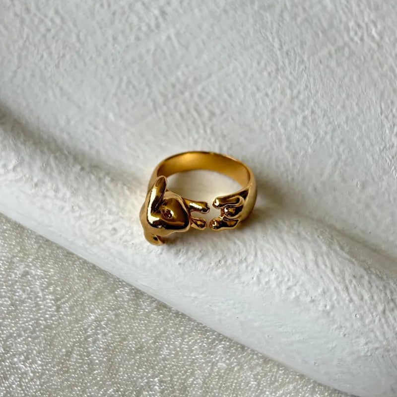 TFC Bunny 24K Gold Plated Adjustable Ring