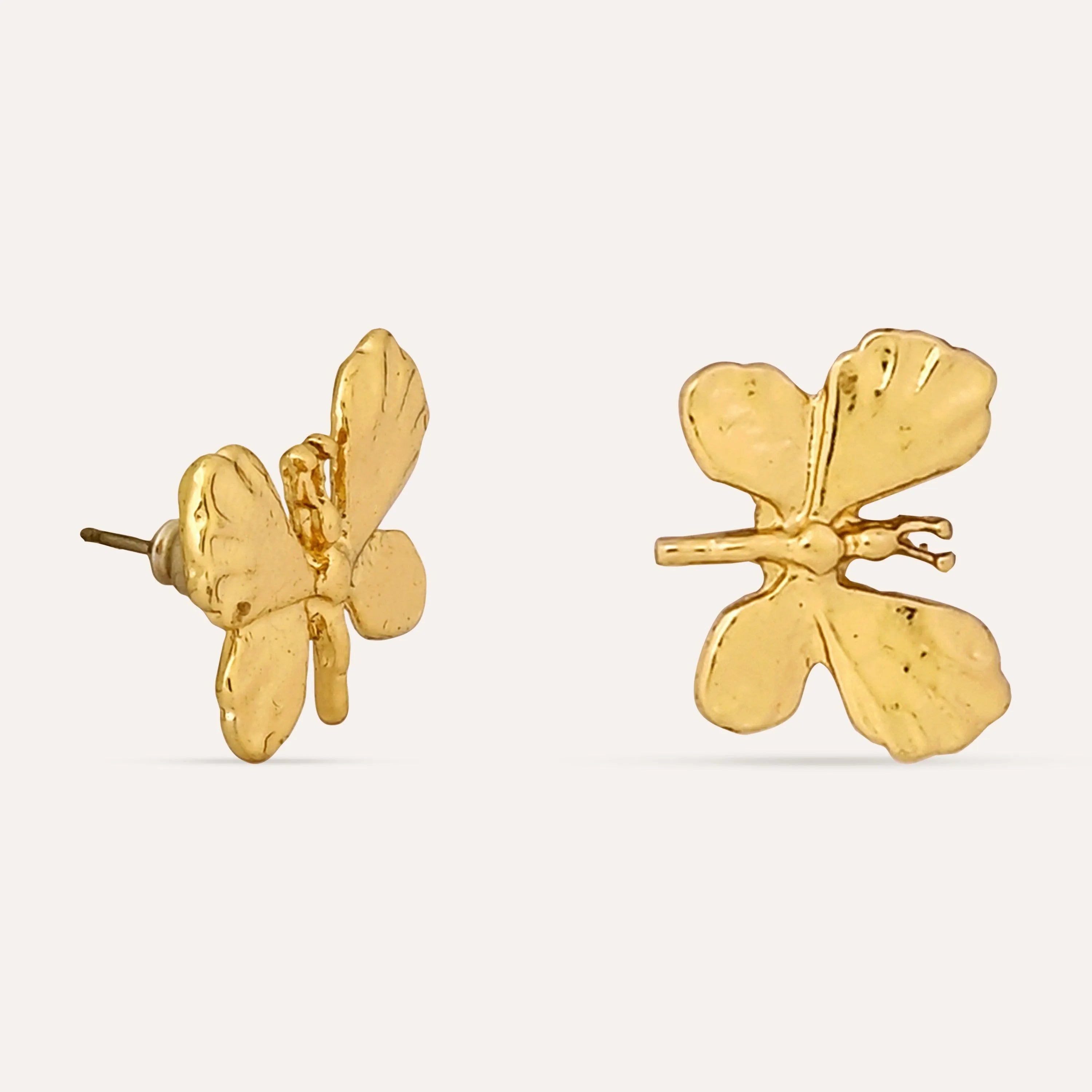 TFC Butterfly Gold Plated Stud Earrings-Discover daily wear gold earrings including stud earrings, hoop earrings, and pearl earrings, perfect as earrings for women and earrings for girls.Find the cheapest fashion jewellery which is anti-tarnis​h only at The Fun company