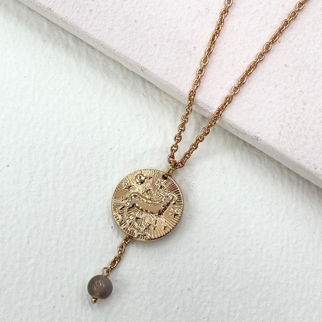 TFC Capricorn Zodiac Gold Plated Pendant Necklace