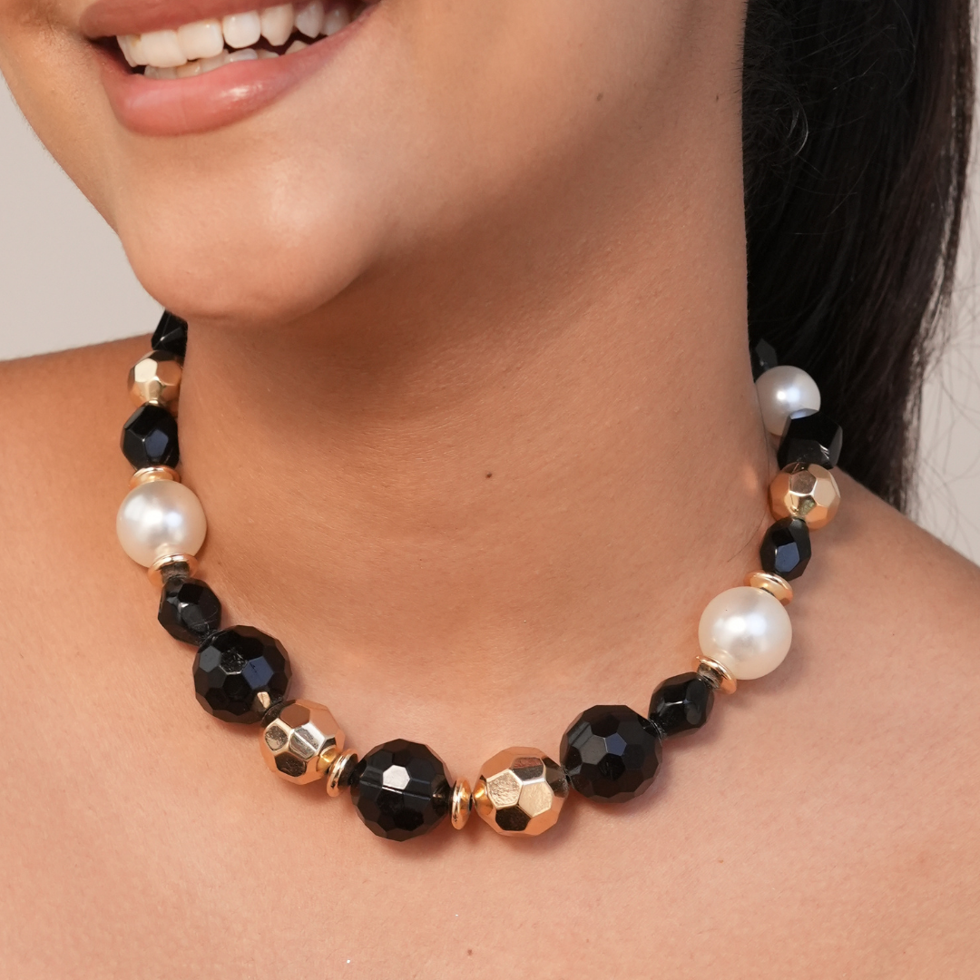 TFC Celesty Black Gold Plated Necklace