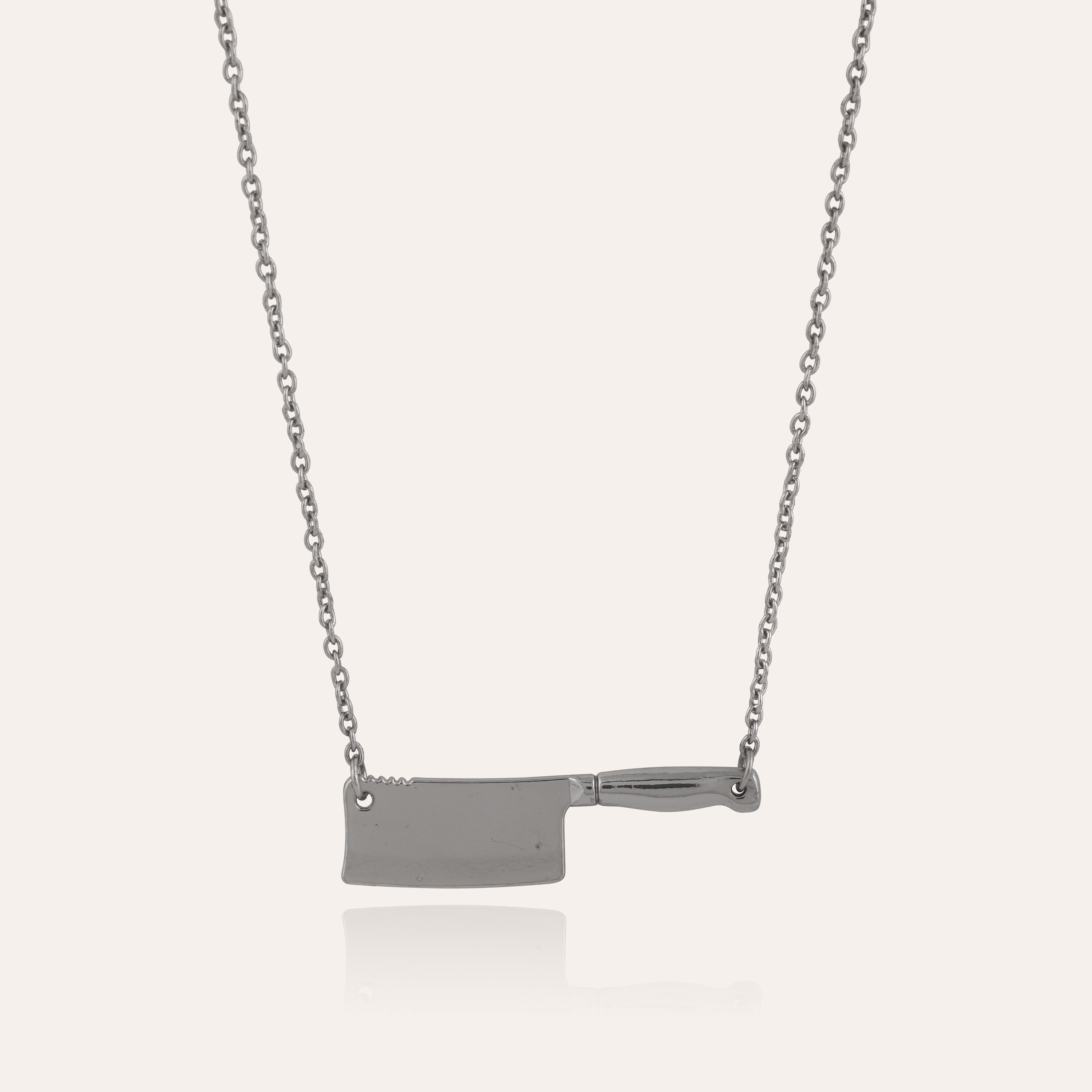TFC Chop Chop Silver Plated Pendant Necklace-Enhance your elegance with our collection of gold-plated necklaces for women. Choose from stunning pendant necklaces, chic choker necklaces, and trendy layered necklaces. Our sleek and dainty designs are both affordable and anti-tarnish, ensuring lasting beauty. Enjoy the cheapest fashion jewellery, lightweight and stylish- only at The Fun Company