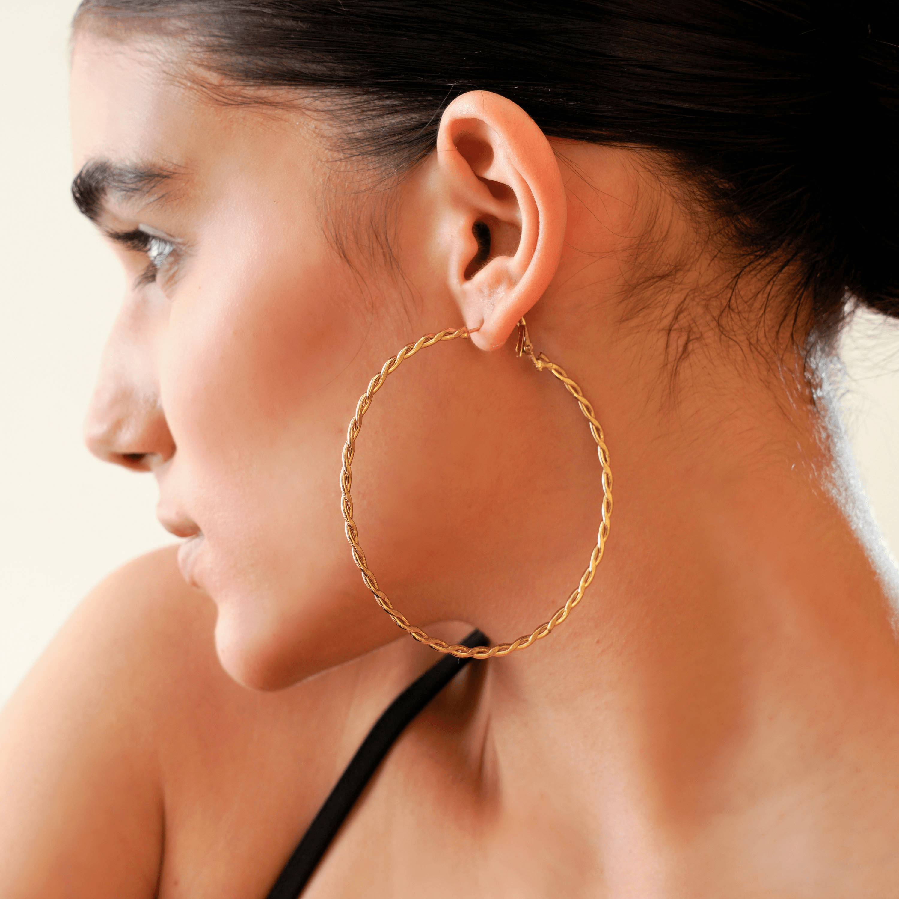 TFC Classic Chunky Gold Plated Hoop Earrings