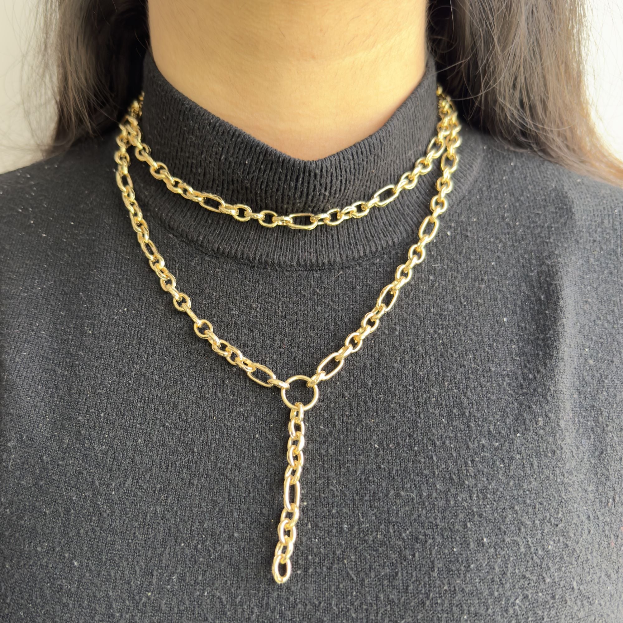 TFC Classy Chain Layered Gold Plated Necklace