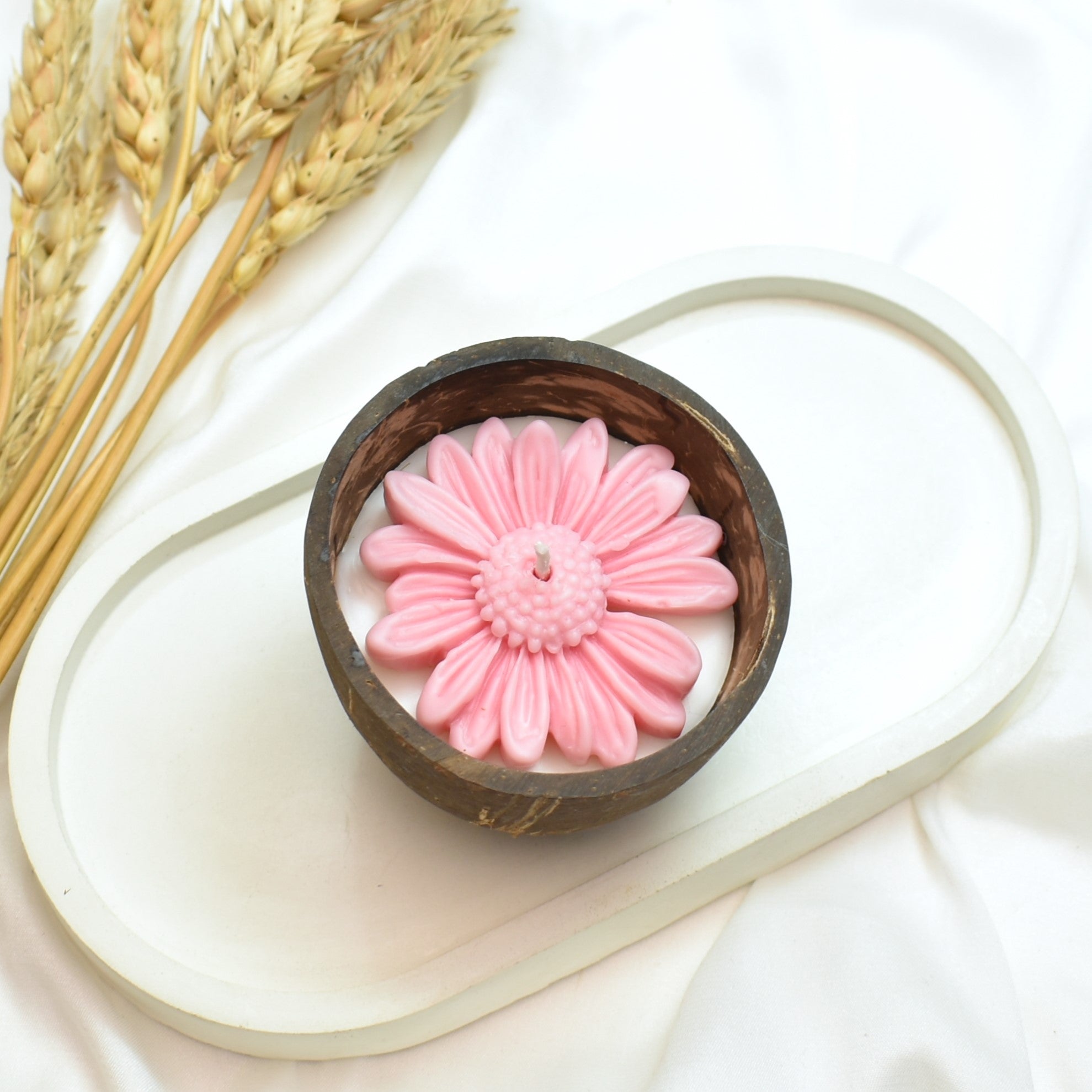 TFC Coconut Rose Flower Scented Candle