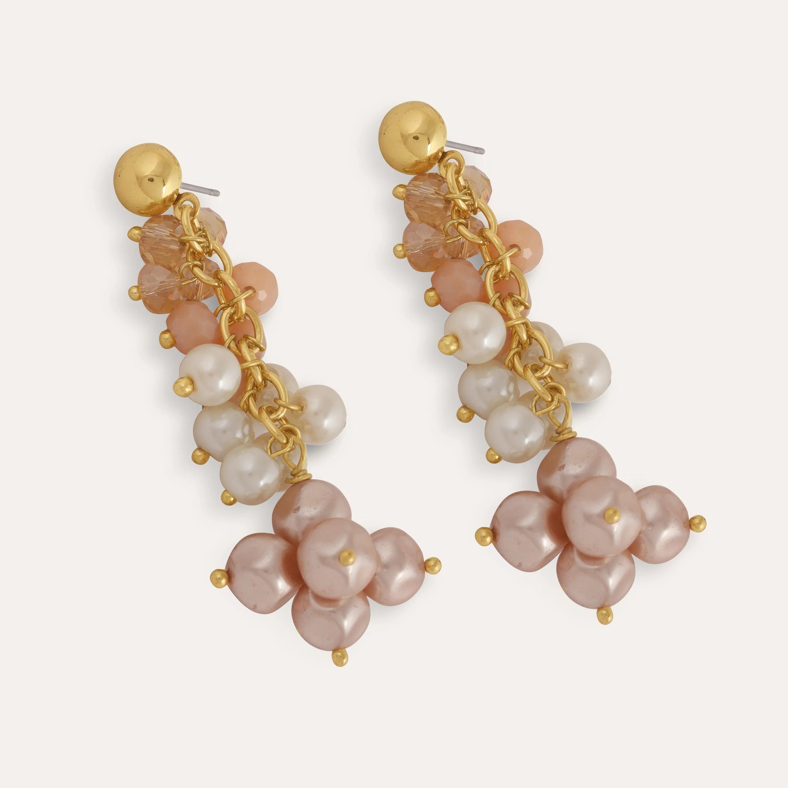 TFC Colorful Pearls Gold Plated Dangler Earrings-Discover daily wear gold earrings including stud earrings, hoop earrings, and pearl earrings, perfect as earrings for women and earrings for girls.Find the cheapest fashion jewellery which is anti-tarnish only at The Fun company