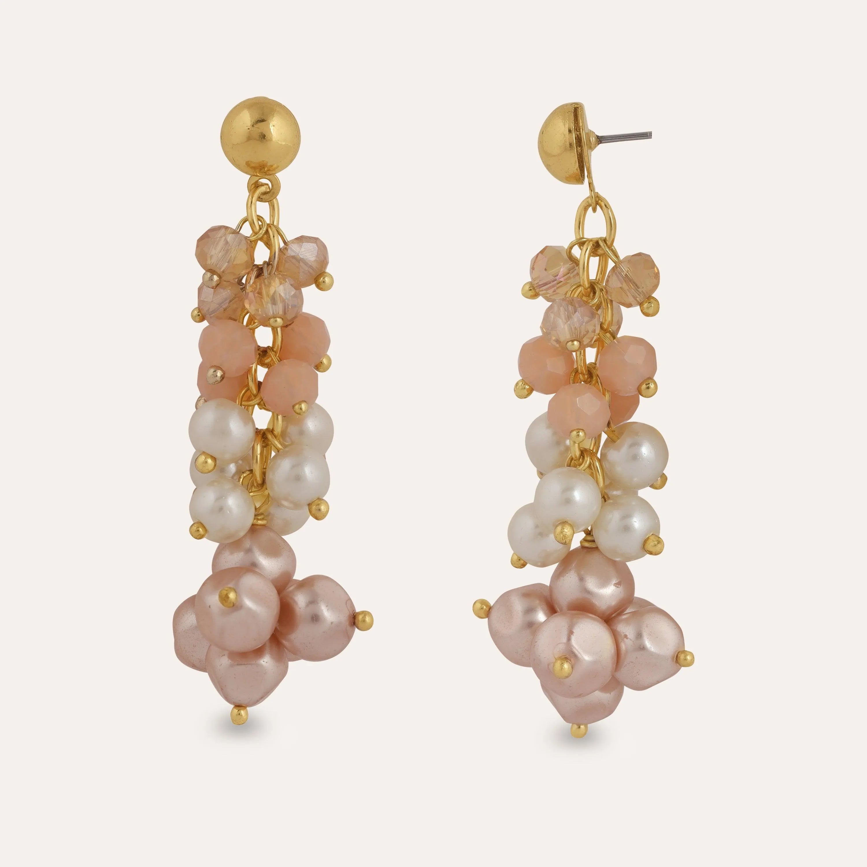 TFC Colorful Pearls Gold Plated Dangler Earrings-Discover daily wear gold earrings including stud earrings, hoop earrings, and pearl earrings, perfect as earrings for women and earrings for girls.Find the cheapest fashion jewellery which is anti-tarnish only at The Fun company