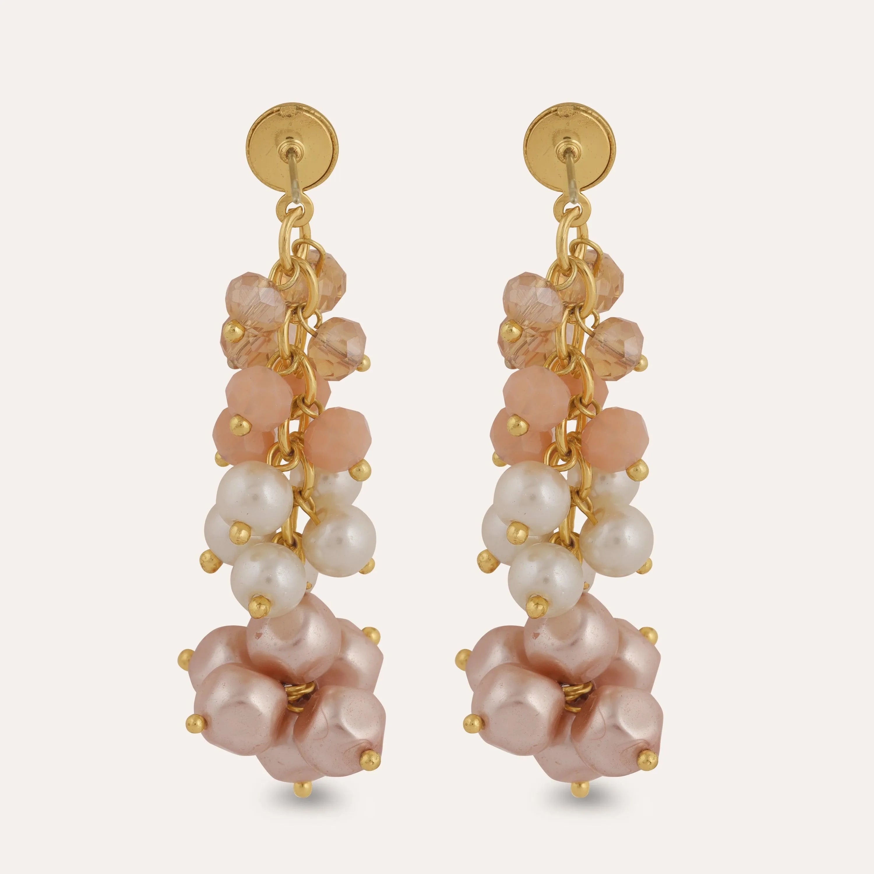 TFC Colorful Pearls Gold Plated Dangler Earrings-Discover daily wear gold earrings including stud earrings, hoop earrings, and pearl earrings, perfect as earrings for women and earrings for girls.Find the cheapest fashion jewellery which is anti-tarnish only at The Fun company