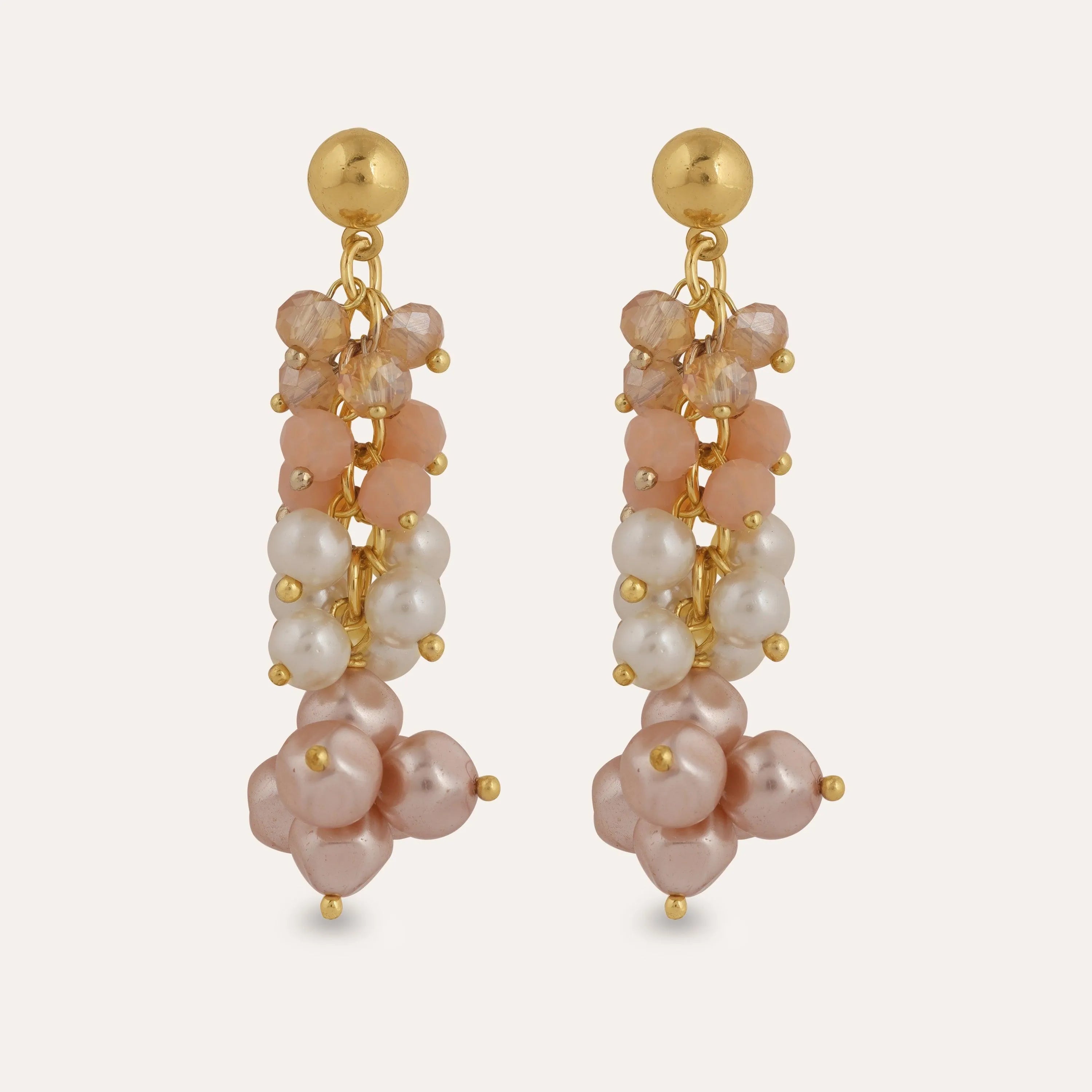 TFC Colorful Pearls Gold Plated Dangler Earrings-Discover daily wear gold earrings including stud earrings, hoop earrings, and pearl earrings, perfect as earrings for women and earrings for girls.Find the cheapest fashion jewellery which is anti-tarnish only at The Fun company