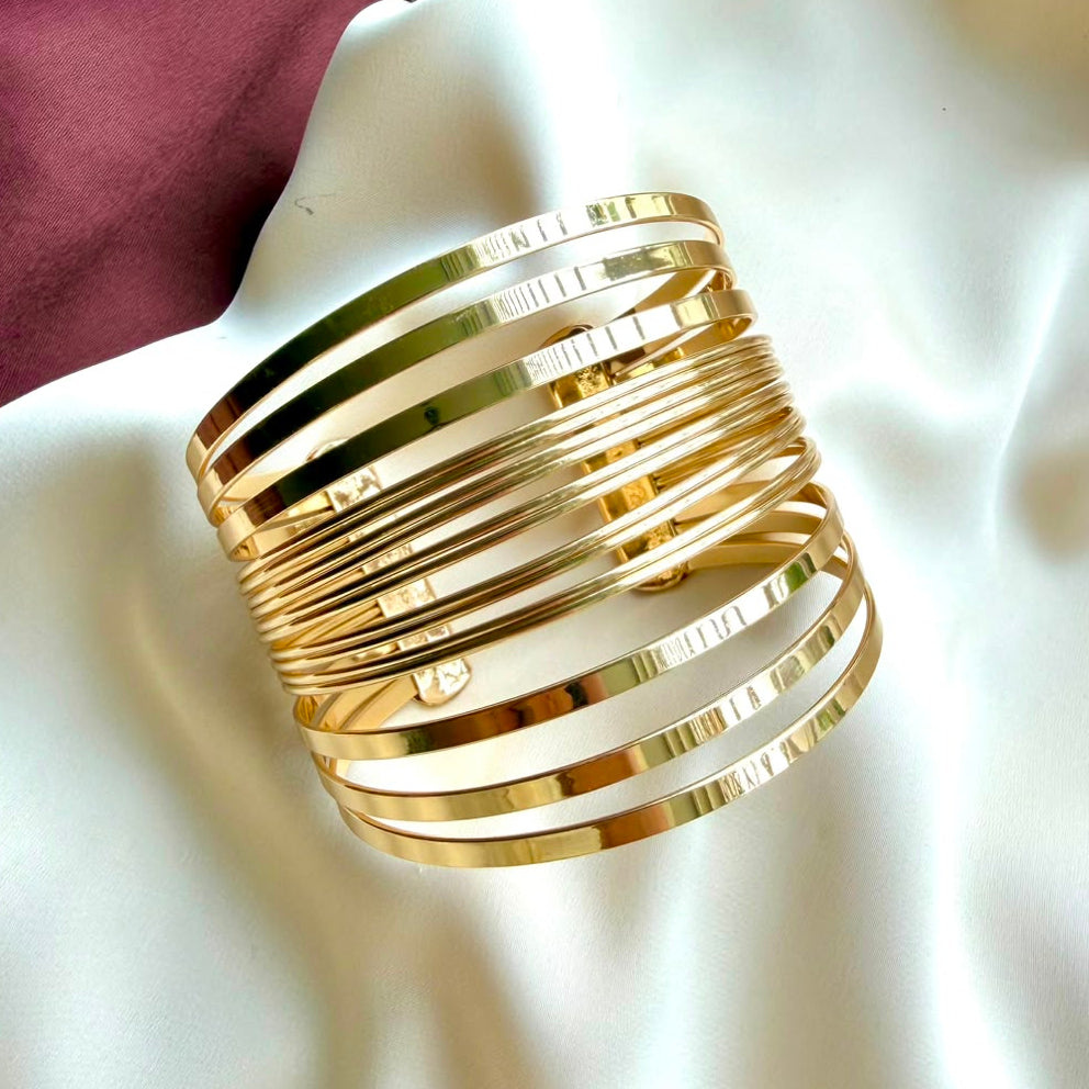 TFC Adjustable Strip Grip Gold Plated Bracelet Cuff